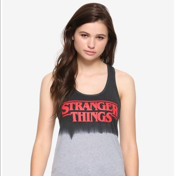 Stranger Things Logo Dip-Dye Tank Top NWT - Picture 1 of 6